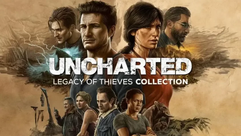 UNCHARTED: Legacy of Thieves Collection Обложка игры UNCHARTED: Legacy of Thieves Collection с героями и красивыми пейзажами