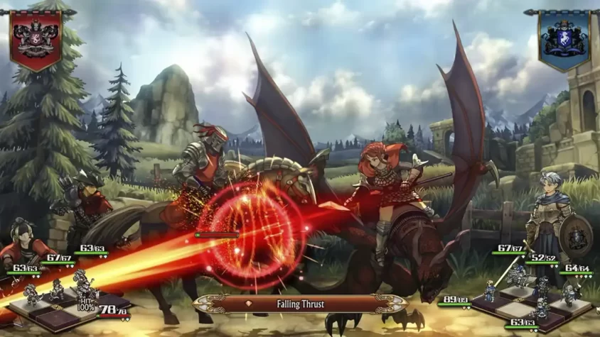 Скриншот из игры Unicorn Overlord, показывающий момент сражения
