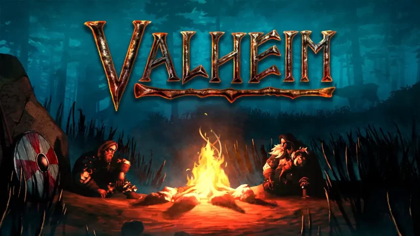 Valheim: Зов приключений Обложка игры Valheim, два викинга у костра на фоне леса