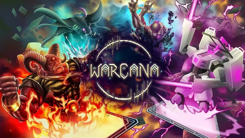 Обложка игры Warcana с яркими героями и боевыми сценами