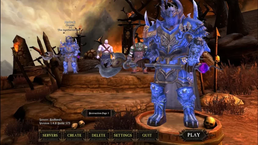 Персонаж Warhammer Online: Age of Reckoning на экране выбора