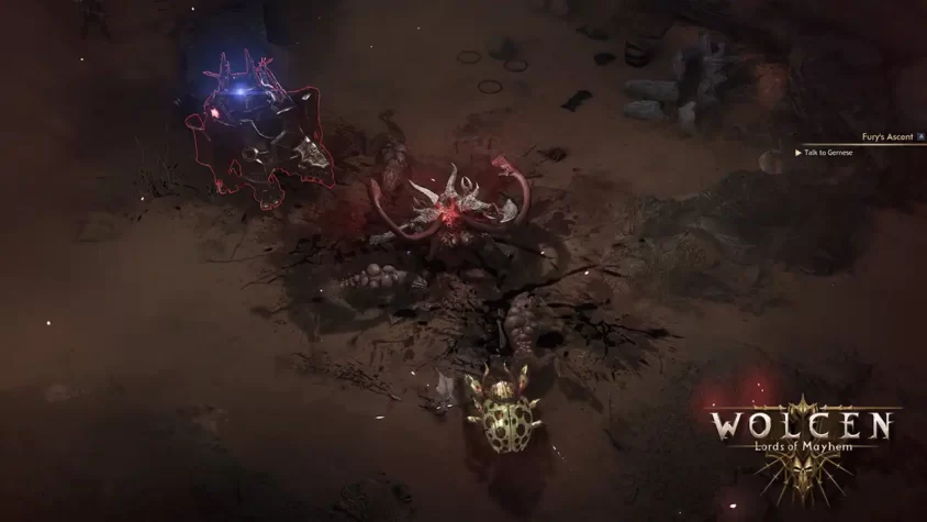 Скриншот боя в подземелье в Wolcen: Lords of Mayhem