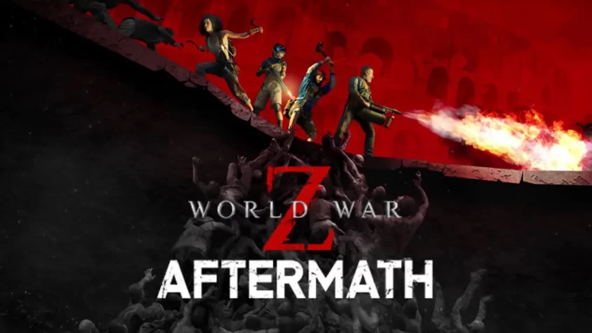 World War Z: Aftermath — Окончательное уничтожение зомби Обложка игры World War Z: Aftermath, где герои сражаются с зомби в апокалиптическом мире