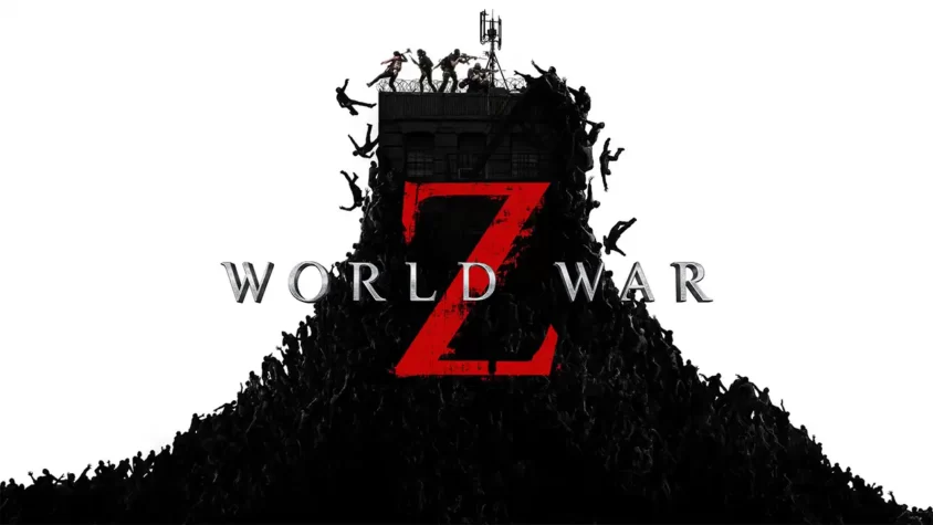 Обложка игры World War Z Обложка игры World War Z, на которой изображены люди, сражающиеся с зомби на крыше здания