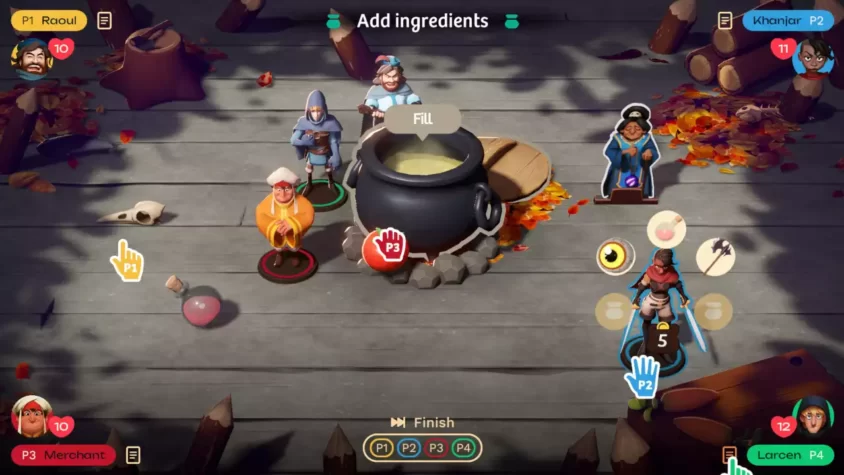 Герои игры Worlds of Aria взаимодействуют с котелком