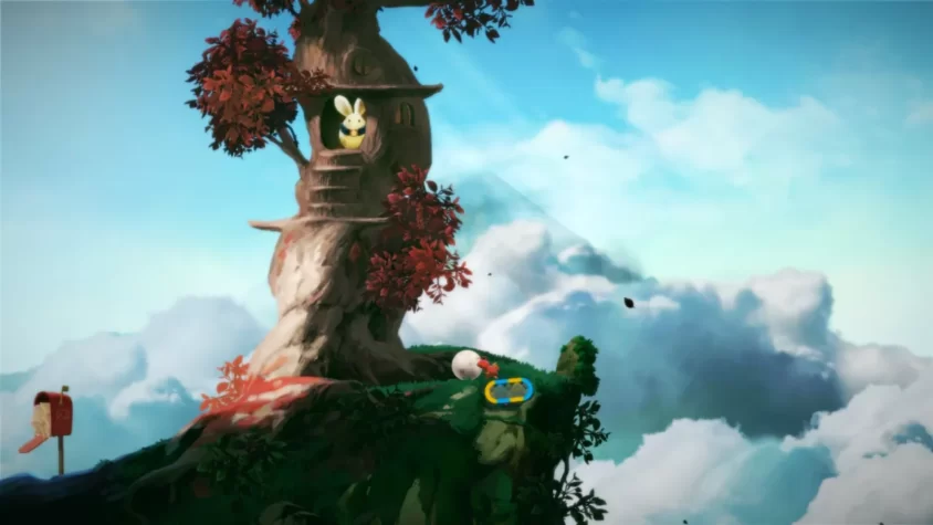 Геймплей Yoku's Island Express с красивыми природными пейзажами и траекториями катания мяча