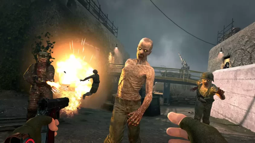 Зомби в процессе атаки в Zombie Army VR