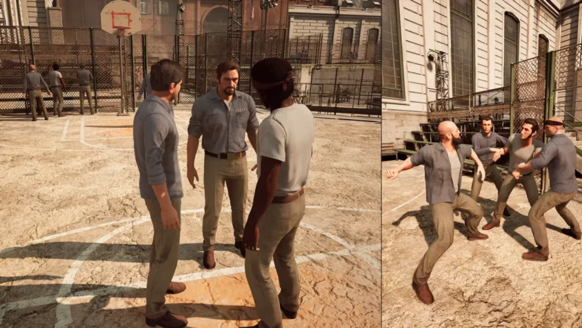 Перепалка на баскетбольной площадке в A Way Out