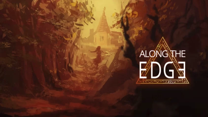 Along the Edge — приключенческая игра, полная интриг Обложка игры Along the Edge, с туманным лесом и загадочным персонажем на фоне