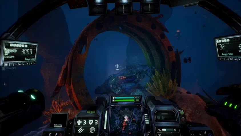 Интерфейс подводного аппарата в Aquanox Deep Descent