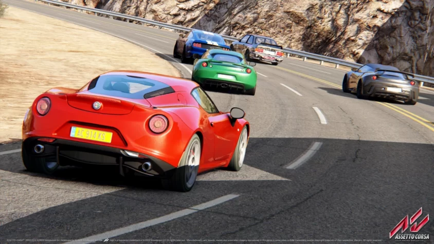 Гонка на серпантине в Assetto Corsa