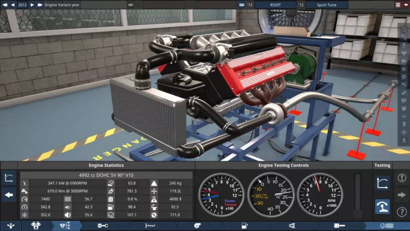 Двигатель, созданный в игре Automation - The Car Company Tycoon Game