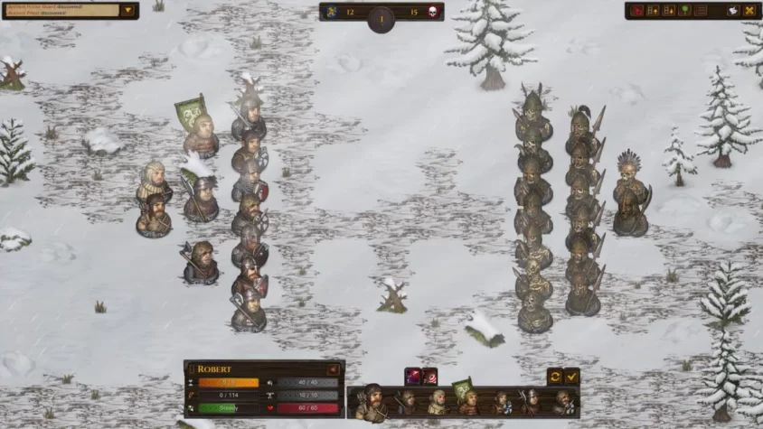 Бой на снегу в Battle Brothers, противостояние в холодных условиях