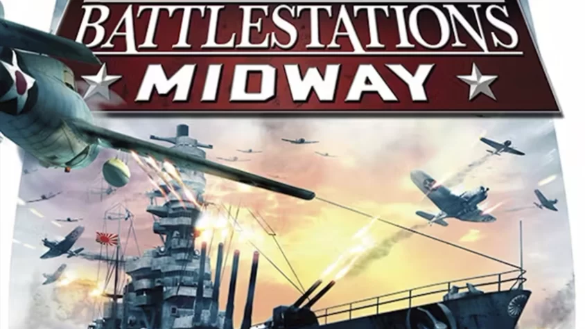 Battlestations: Midway — обложка игры Обложка игры Battlestations: Midway с изображением военных самолётов и кораблей