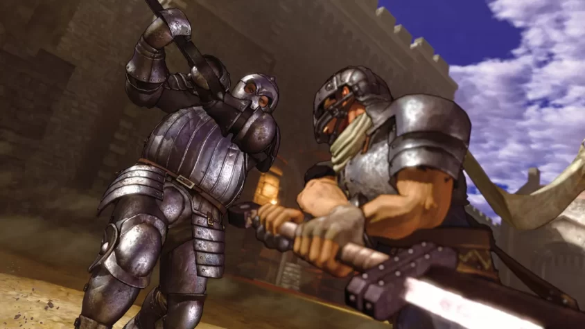 Два рыцаря с молотами сражаются в Berserk and the Band of the Hawk