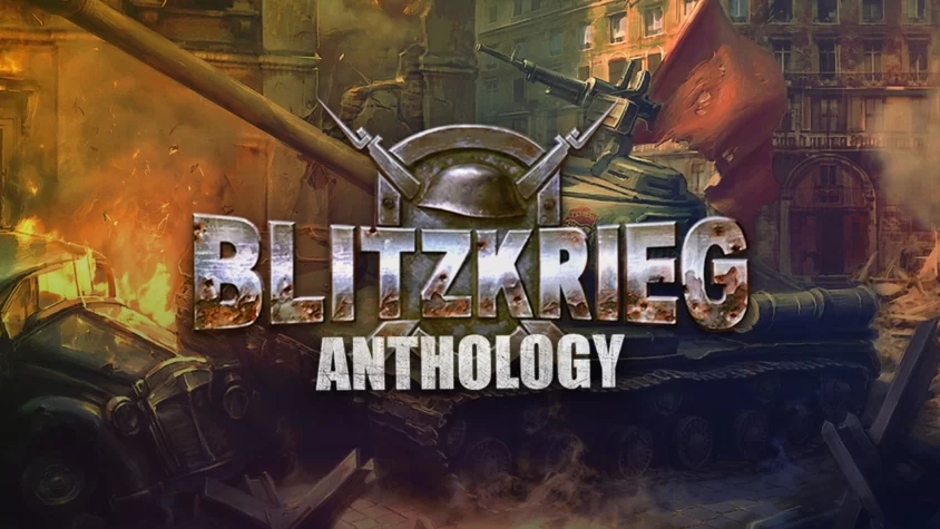 Blitzkrieg Anthology: Армагеддон на колесах Обложка игры Blitzkrieg с танками на фоне разрушенных зданий