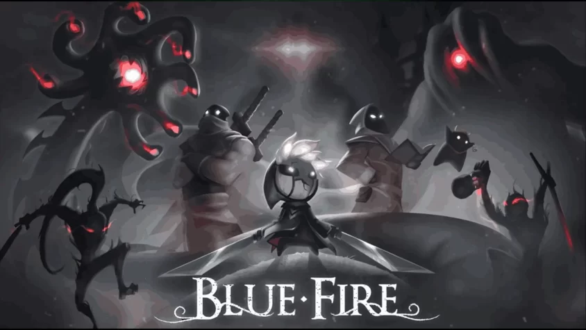 Обложка игры Blue Fire Обложка игры Blue Fire, сражение с темными сущностями в мрачном мире
