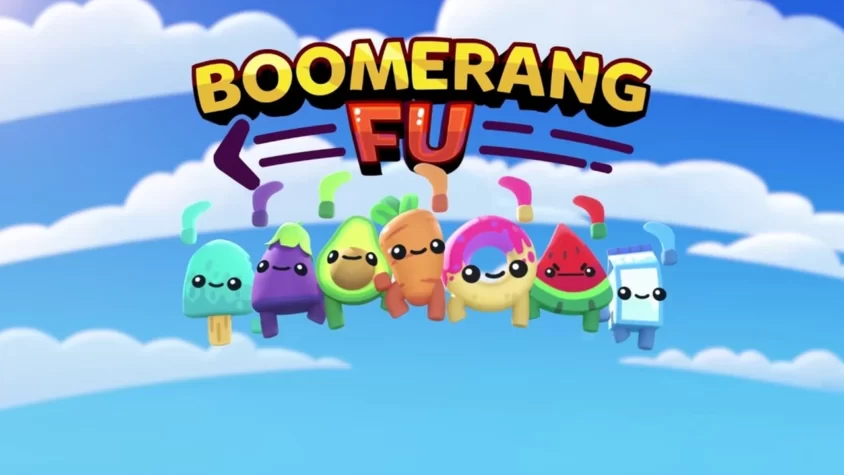 Обложка игры Boomerang Fu, с персонажами в виде продуктов, готовых к бою