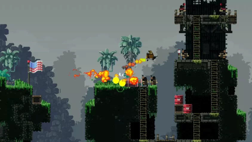 Эксплозии, огонь и, конечно же, флаг США – Broforce в лучших традициях