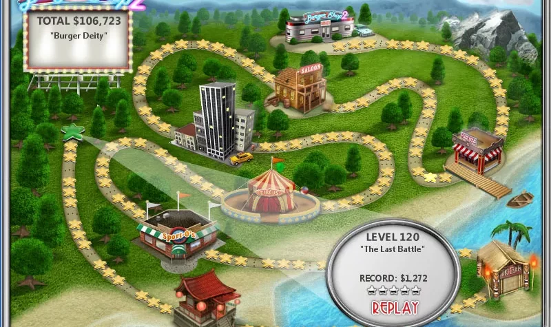 Карты уровней в Burger Shop 2