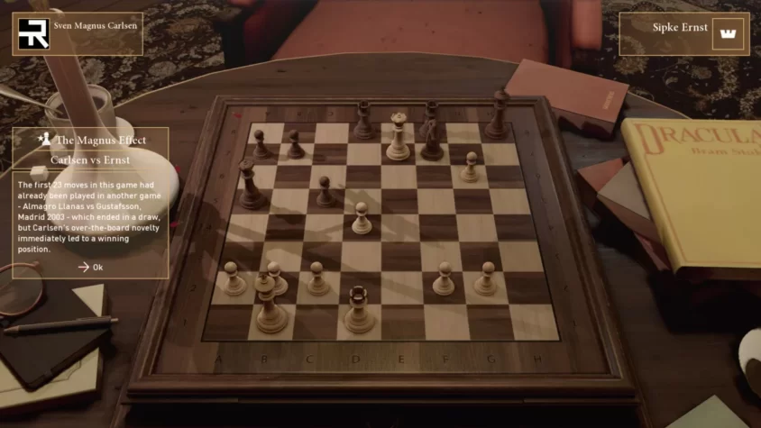 Игровой процесс в Chess Ultra, партия Карлсен против Эрнста с необычным расположением фигур
