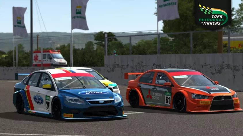 Машины Ford и Mitsubishi на трассе в Copa Petrobras de Marcas