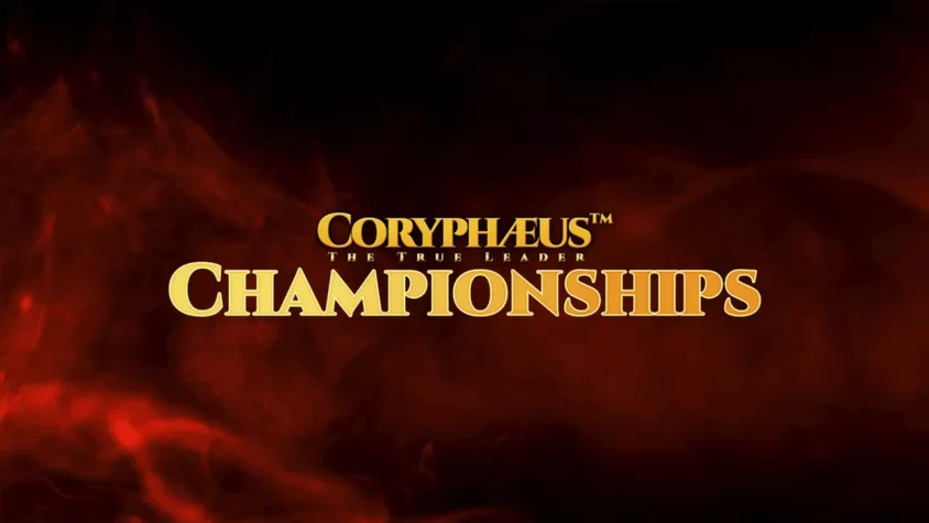 Coryphaeus Championships - Истинный лидер чемпионатов Обложка игры Coryphaeus Championships, где горит пламя и золотыми буквами написано название игры
