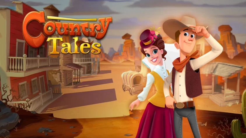 Country Tales - Обложка игры Обложка игры Country Tales с главными персонажами, стоящими на фоне западного города