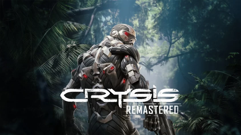 Crysis Remastered: Обложка игры Главный герой в экзоскелете на фоне джунглей
