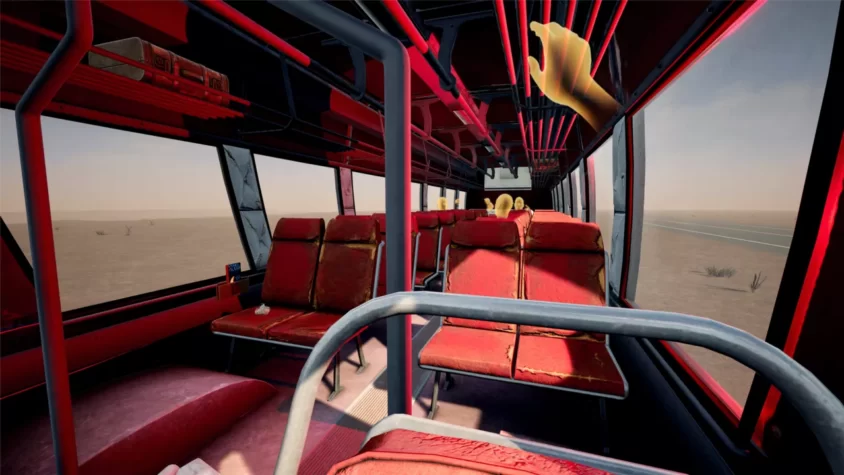 Интерьер автобуса в Desert Bus Simulator
