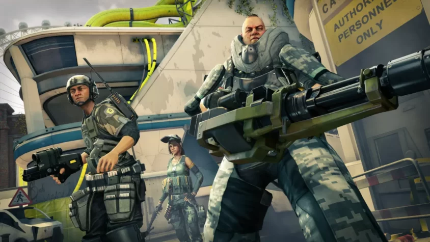 Герои игры Dirty Bomb, готовые к бою с оружием и в броне