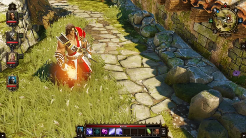 Персонаж в Divinity: Original Sin с магией огня