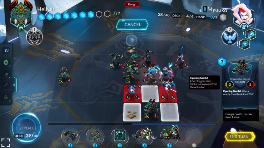 Сражение в Duelyst GG, поле битвы