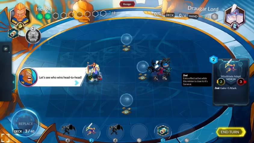 Сражение в Duelyst GG, подготовка к решающему ходу