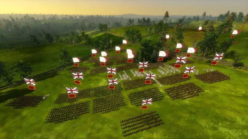 Сражение на поле с армией Великобритании в игре Empire: Total War