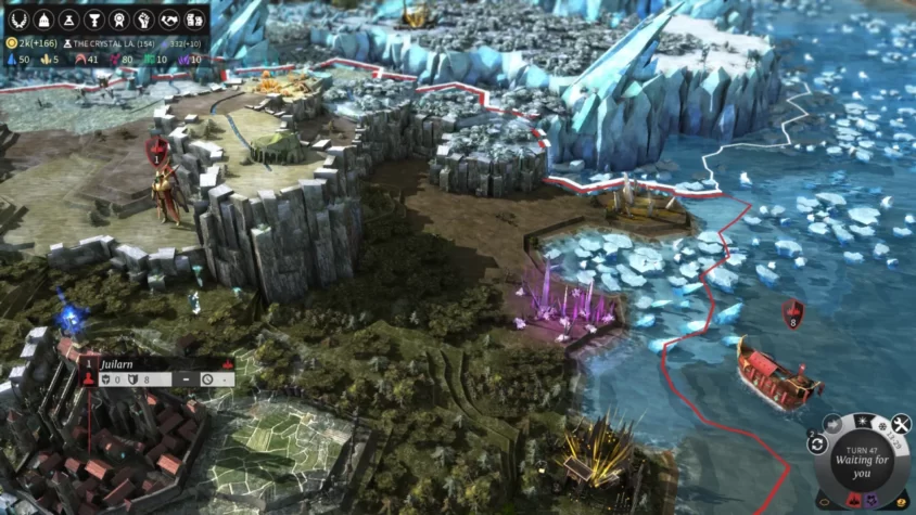 Геймплей Endless Legend, исследование ледяных земель и сражения на границе