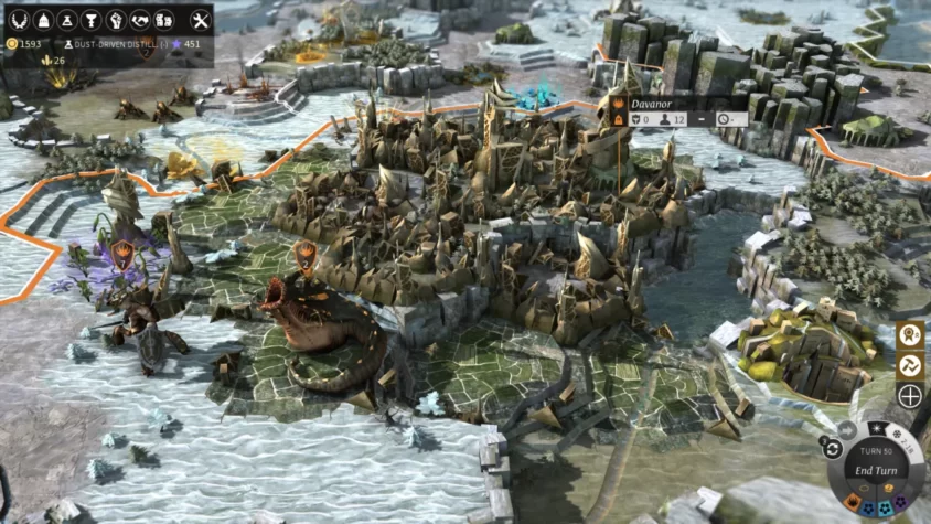 Геймплей Endless Legend, разрушенные земли и готовность армии к сражению