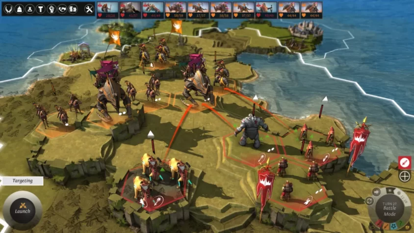 Геймплей Endless Legend, стратегическое сражение на поле битвы с боевыми юнитами