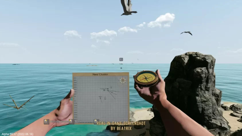 Использование компаса и карты для ориентирования в игре Escape the Pacific