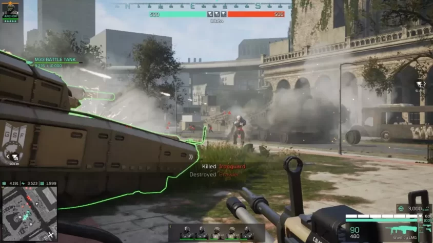 В игре Eximius: Seize the Frontline показан танк в бою