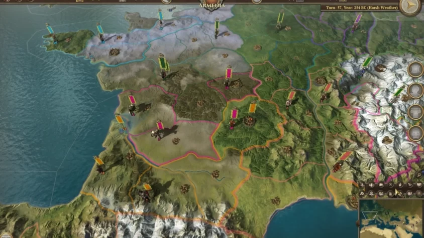 Стратегия на карте в Field of Glory: Empires