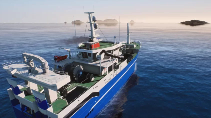 Рыболовецкое судно в игре Fishing: Barents Sea