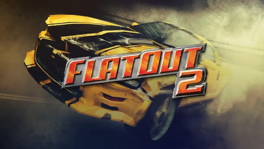 FlatOut 2 — обложка Обложка игры FlatOut 2, где машинка на грани уничтожения