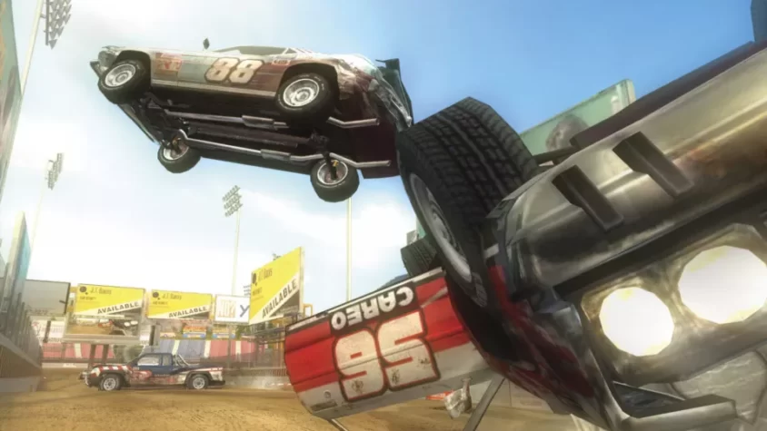 Машины в FlatOut 2 взлетают, показывая, что физика здесь работает только на зрелищность