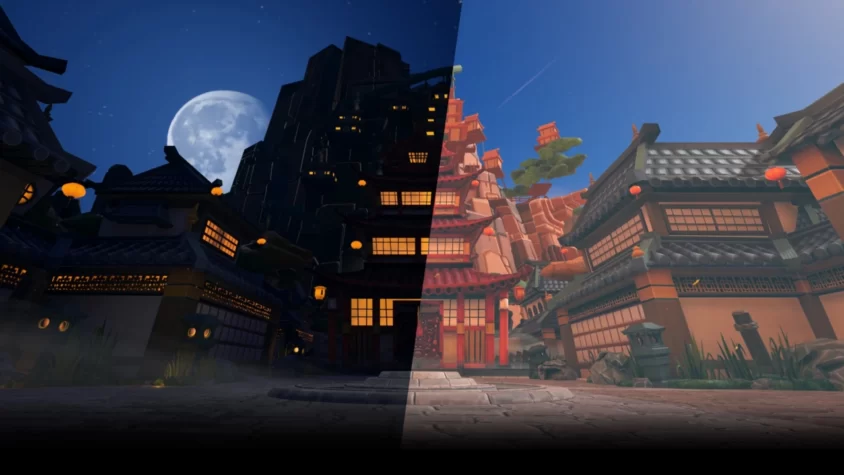 Сравнение ночного и дневного времени в мире Fruit Ninja VR