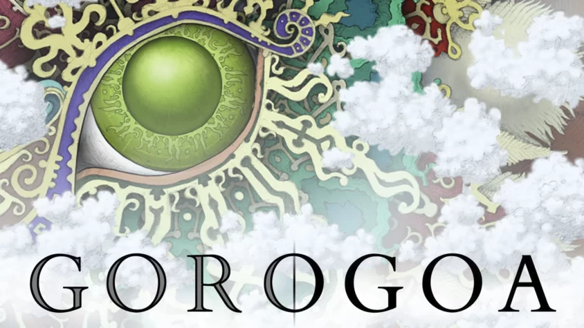 Обложка игры Gorogoa с изображением огромного глаза и фрагментов причудливых узоров
