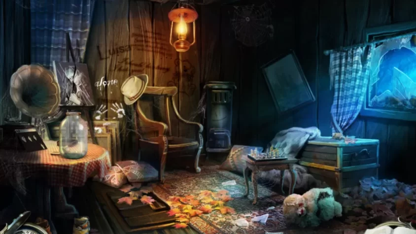 Сцена из игры Grim Tales: The Bride — уютный уголок, где каждый предмет ждал своей страшной судьбы