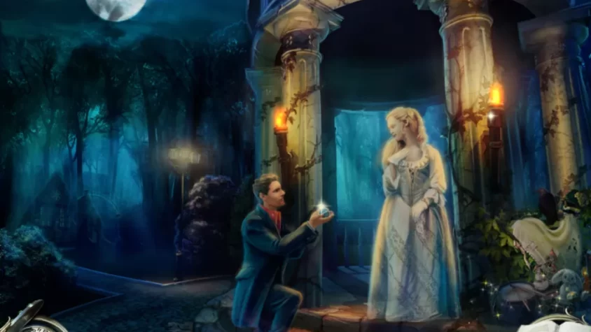 Сцена из игры Grim Tales: The Bride — романтическое предложение, но как-то не хватает уверенности в будущем