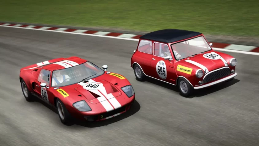 Гонки в GT Legends, два автомобиля на повороте