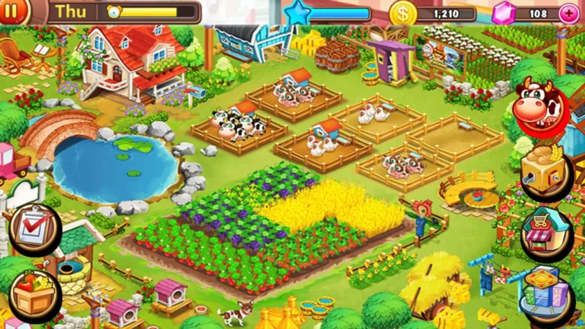 Фермерская жизнь в Hay Day: ухоженные участки с животными и урожаем